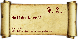 Hollós Kornél névjegykártya