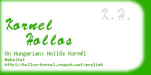 kornel hollos business card